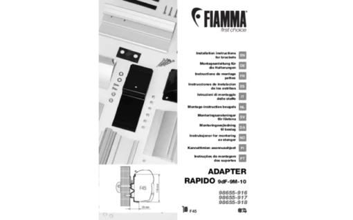 Fiamma Adapter Halterung F45 Für Rapido Serie 9dF-9M-10 450 Cm -Camping Verkauf 576215 3932811